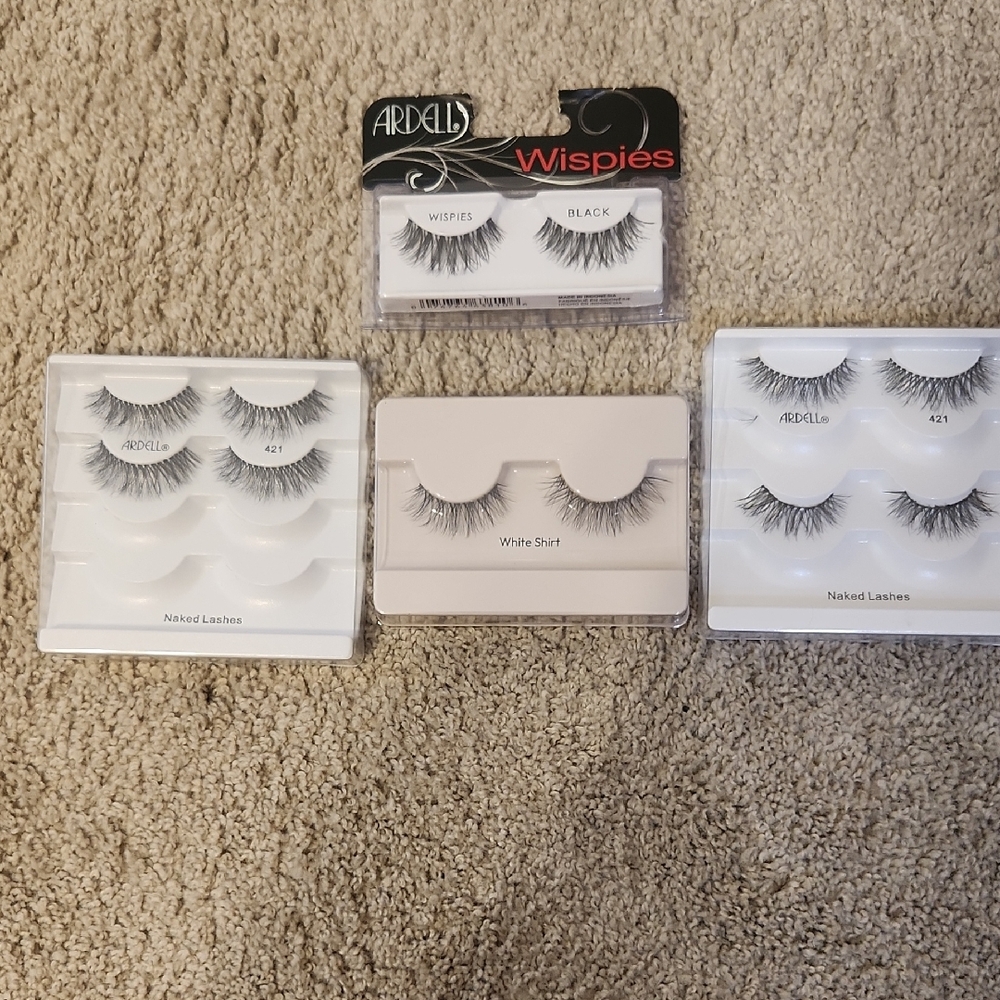 Bundle Of Lashes * Ardell Black Wispies and Naked Lashes Collection